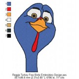 Reggie Turkey Free Birds Embroidery Design